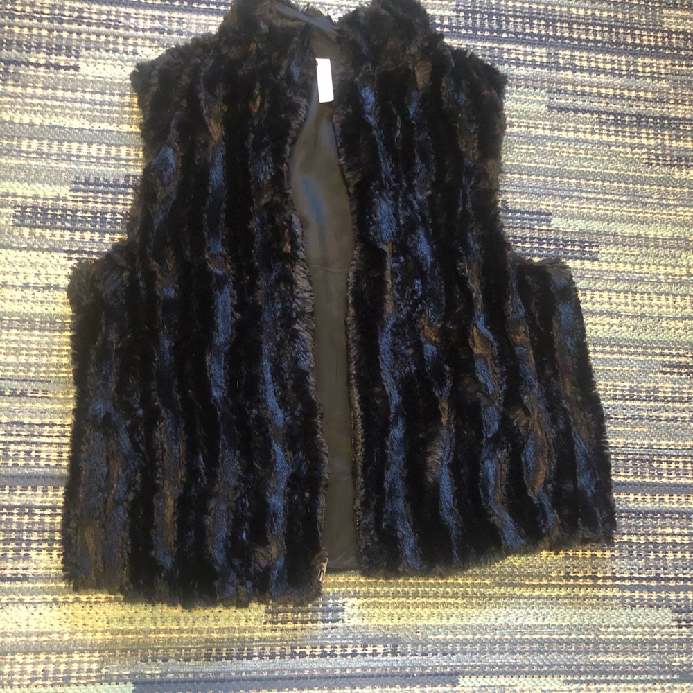 Anthropologie: Wyatt Faux Fur Black Vest